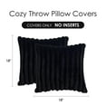 thumbnail image 6 of Holzlrgus Throw Pillow Covers Decorative Faux Fur Set of 2 18x18 Inch Pillow Covers, Soft Black Striped Pillowcases for Couch Sofa Bed Living Room, Fluffy Cute Home Boho Accent Fuzzy Decor, 6 of 6