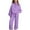 Purple, variant on Coerni Girls Sweatsuit 2 Piece Outfits Fall Winter Fleece Turtleneck Half Zip Sweatshirts and Sweatpants Joggers Set Comfy Clothes