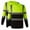 Black, variant on Drindf 2 Pack Reflective Safety Shirts for Men High Visibility Workwear with Reflective Strips Class Long Sleeve Construction Work Shirt Black Bottom Lime