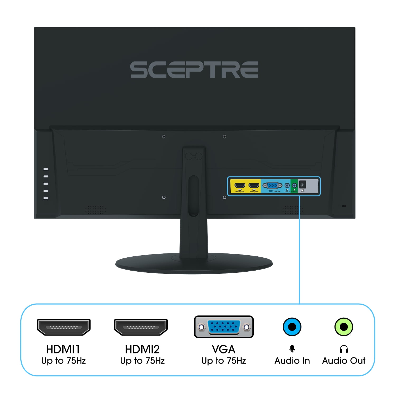 Sceptre IPS 27-inch Computer Monitor 1080p 75Hz HDMI Built-in Speakers, Machine Black (E275W-FPT)