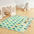 thumbnail image 2 of TOWN & COUNTRY PLAY Niko Checkmate Kid's Washable Area Rug, Soft & Plush, Safe Non-Slip Backing, Bedroom Rug, Dorm Decor, Playroom & Classroom Rugs, Green/Multi, 3'3"x5'2", 2 of 13