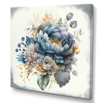 Designart Cool Tone Blooming Bouquet II Canvas Wall Art