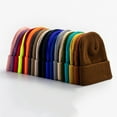 thumbnail image 6 of Waroomhouse Winter Unisex Knitted Hat Stretchy Folded Brim Thickened Solid Color Ear Protection Warm Daily Wear Cap Outdoor Skiing Skating Headwear, 6 of 8