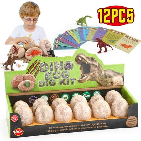 HHHC Dinosaur Eggs Dig Kit 12 Pack,Discover 12 Different Dinos