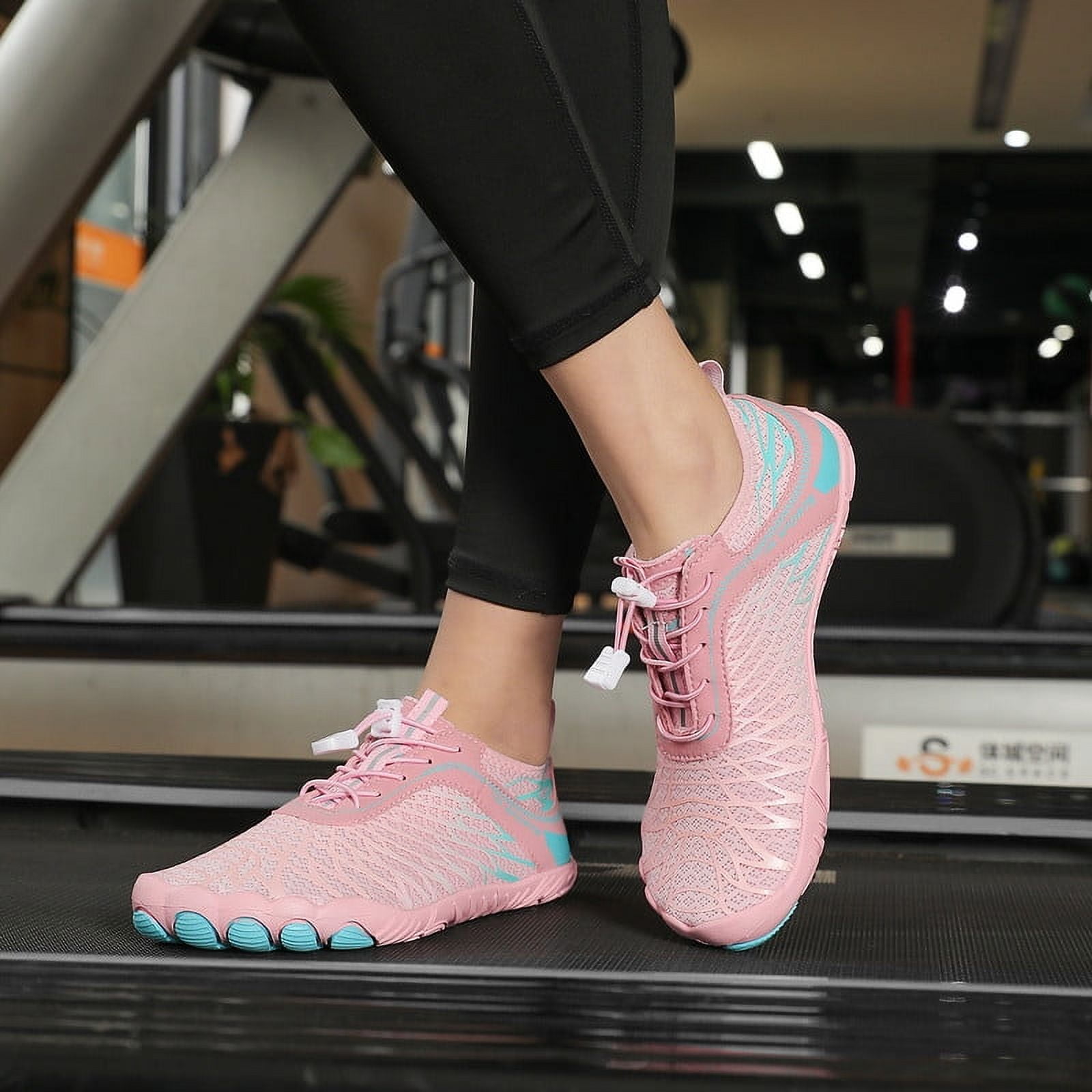 Stepedia Women's Barefoot Shoes Wide Toe Box Water Shoes for Exercise Hiking Boating Swimming, Pink 7 Wide