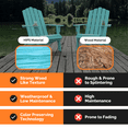 thumbnail image 2 of POLYTEAK Folding Adirondack Chair, Premium Poly Lumber, All Weather Resistant, Outdoor Patio Furniture, Plastic Adirondack Chairs for Patio Garden Fire Pit, Classic Collection (Aqua Blue), 2 of 8