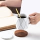 thumbnail image 5 of Taza de Cerámica para Café con Tapa y Cuchara | Estilo Minimalista Moderno | Gran Capacidad de 380ml | Duradera y Fácil de Limpiar, 5 of 6