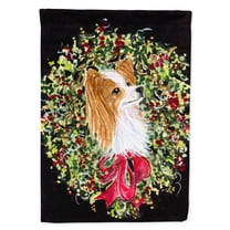 Caroline's Treasures SS8953-FLAG-PARENT Christmas Wreath Papillon Flag, , multicolor