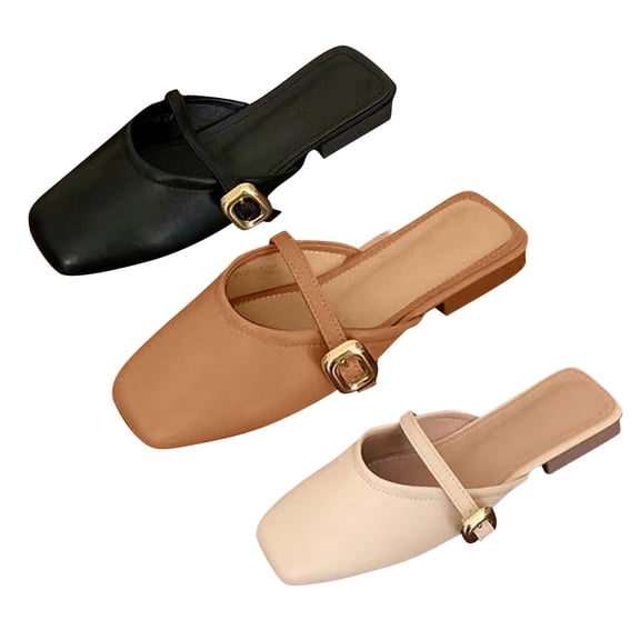 Women's Mules Closed Pointed Toe Flats Backless Loafers Shoes for Women