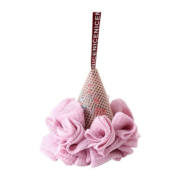 Bonita bola de baño de helado | Toalla de baño suave y exfoliante | Flor de baño de nailon para niños y adultos | Cuidado suave de la piel y accesorio de ducha