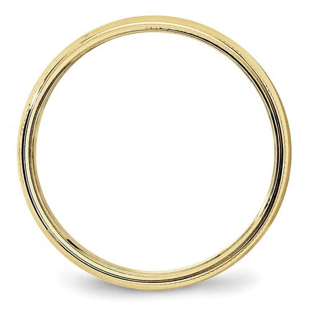 Primal Gold 10 Karat Yellow Gold 5mm Milgrain Half Round Band Size 6.5