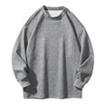 thumbnail image 2 of PInxai Plus Size Mens Sweatshirts Crewneck Solid Color Long Sleeve Shirts Fall Fashion Casual Pullover, 2 of 8