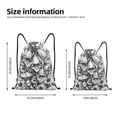 thumbnail image 2 of Disketp Monochrome Botanical Illustration Print Drawstring Backpack Drawstring Gym Bags Draw String Bags for Sports, Gym, Travel, Swimming, Beach-Medium, 2 of 6