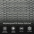 thumbnail image 6 of SHGJ&SOFT 3 Piece Patio Furniture Set, 2 Outdoor Swivel Rocking Chairs with Side Table, Thick Cushions Wicker Glider Chairs, All-Weather Gray Rattan Bistro Set for Porch, Deck, Pool (Brown), 6 of 12