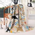 thumbnail image 2 of Corgi Dog and Flower Florals Blanket,Comfortable Soft Flannel Throw Blanket,All Season,Warm Lightweight Blankets for Sofa Bed Couch Living Room Chair,60"x80"(150x200cm), 2 of 4