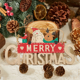 thumbnail image 3 of Letrero de placa de Feliz Navidad para puerta de entrada, decoración del hogar, colgante de pared para exteriores, de madera, 3 of 4