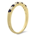 thumbnail image 2 of Dazzlingrock Collection 18K Round Blue Sapphire & White Diamond Ladies Stackable Wedding Band, Yellow Gold, Size 9.5, 2 of 3