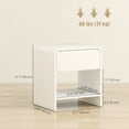 thumbnail image 3 of HOMCOM Nightstand Set of 2, Bedside Table with Rounded Corners, White, 3 of 10