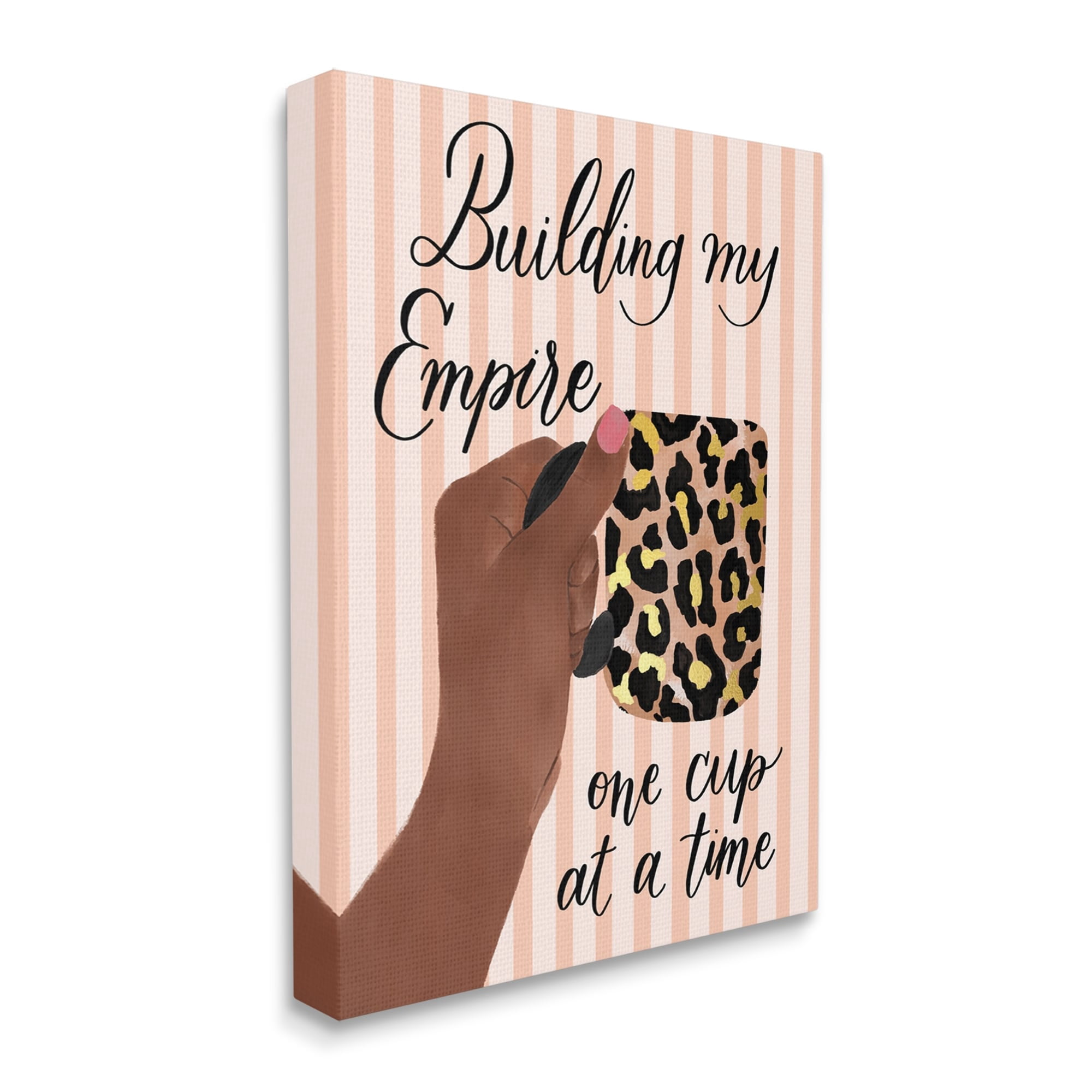 Stupell Industries Building My Empire Leopard Coffee Mug Motivational Phrase,16 x 20, Design by Hey Bre! Creative Studio