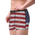 thumbnail image 2 of Honeii America Flag Glitter Print Mens Boxer Briefs Breathable,Boxer Brief for Men, Moisture-Wicking Underwear-Large, 2 of 5