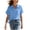 Blue, variant on Annhoo Button down Shirts for Women Summer Casual Short Sleeve Collared Blouses Plus Size Loose Tops with Pockets
