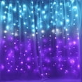 thumbnail image 1 of Luces de cortina CoziTech Waterfall LED morado/verde azulado para dormitorio, 1 of 5