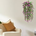 thumbnail image 6 of Artificial Hanging Flowers, Faux Morning Glory Hanging Basket, Realistic Plastic Artificial Plant Basket, Artificial Phalaenopsis Hanging Planter for Garden Porch Balcony Garden Decor, 29.5In/1 Pack, 6 of 7