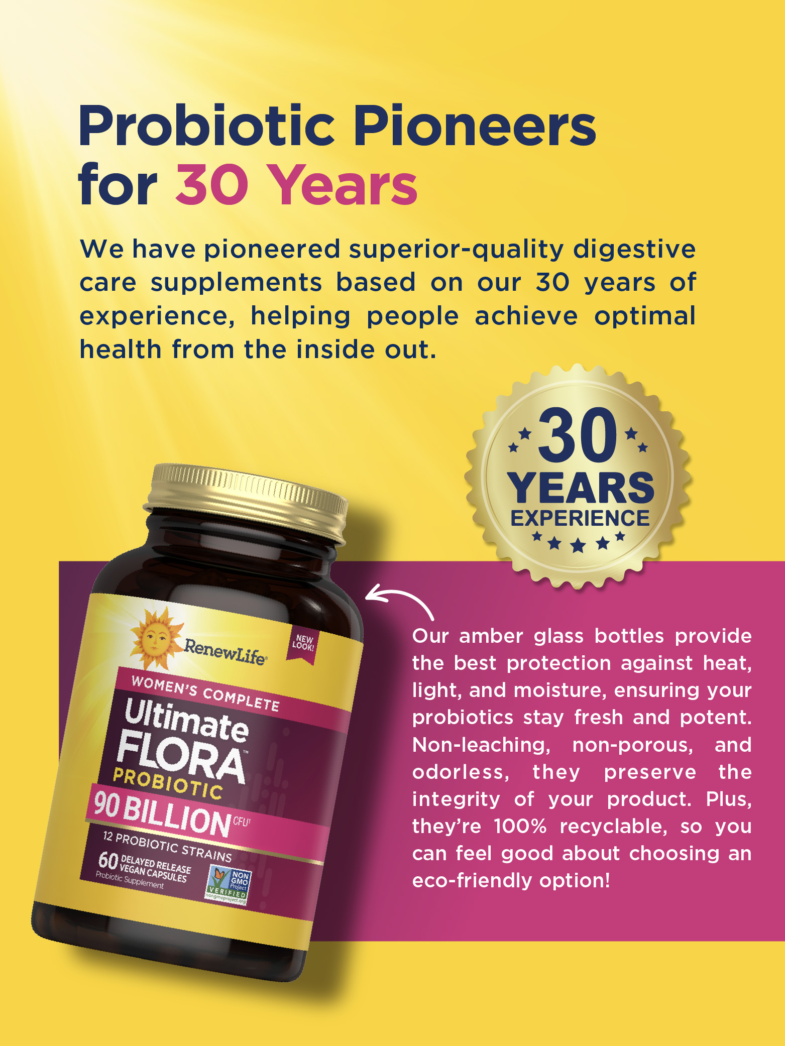 Ultimate Flora Women's Probiotic Capsules | 90 Billion CFU | 60 Count | by Renew Life