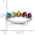 thumbnail image 4 of 14K/Silver Two-Tone Sterling Silver & 14K Five-Stone And Diamond Mother's Ring Semi-Mount (Size 7) Made In Thailand qmr31/5-7, 4 of 5