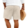 thumbnail image 4 of HKYNLAG Men's Linen Shorts Casual Cotton Drawstring Waist Shorts for Men Lightweight Summer Beach Short Pants with Pockets Beige 2XL, 4 of 4