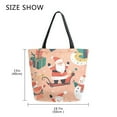 thumbnail image 5 of FORMRS Womens Canvas Tote Bag with Zipper Inner Pocket Shoulder Handbag, Pink Christmas Santa, 5 of 7