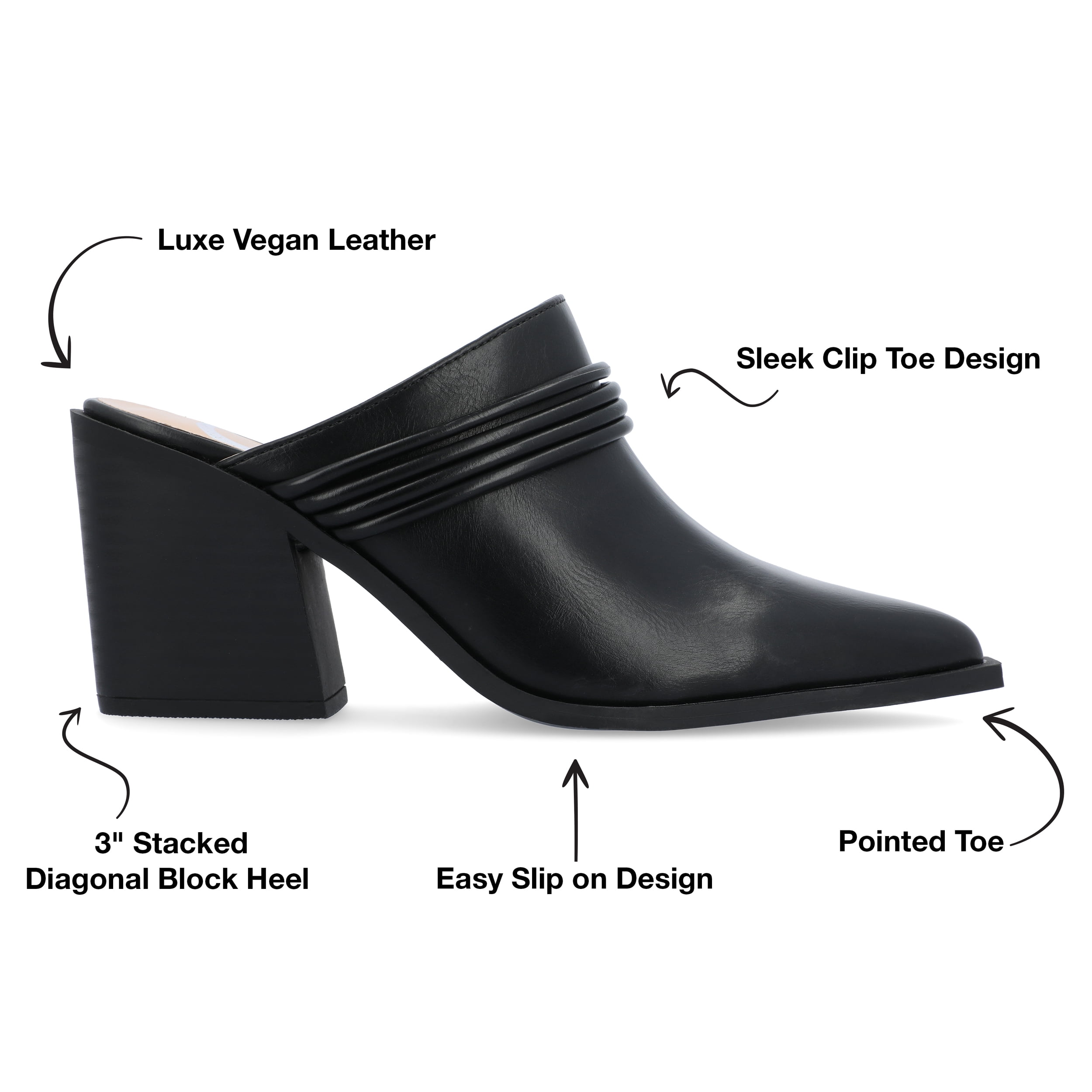 Journee Collection Womens Jinny Slip On Block Heel Mule Pump