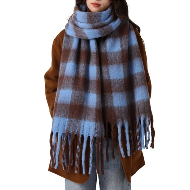 Bufanda cálida de invierno for mujer, chal largo, bufandas grandes, bufandas gruesas for clima frío, bufandas grandes y gruesas de gran tamaño.