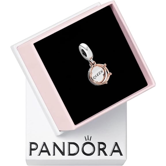 PANDORA Queen & Regal Crown Dangle Charm Bracelet Charm Moments Bracelets - Stunning Women's Jewelry - Gift for Women - Made Rose & Sterling Silver, With Gift Box