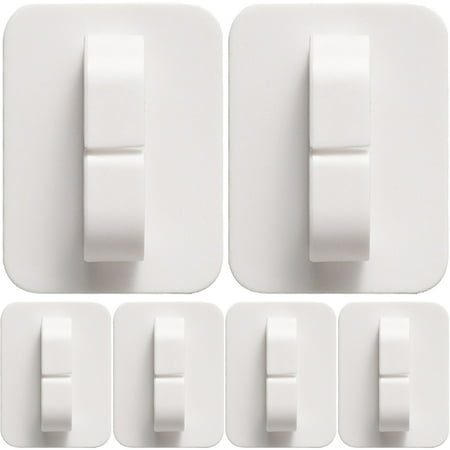 

6pcs Daily Use Annular Wall Hook Heavy Duty Plastic Hook Punch-free Self-adhesive Wall Hook
