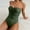 Green, variant on Women Strapless Bathing Suits Ruched Halter Bandeau One Piece Swimsuit for Women Ruched Tummy Control Bathing Suit Push Up Slimming Swimwear Women's Solid Color Pleated Bandeau Swimsuit With Front Ti