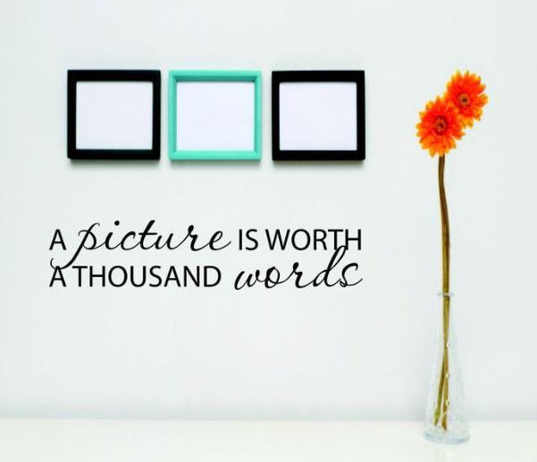 Vinyl Wall Quote Decals for Home A Picture Is Worth A Thousand Words