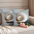 thumbnail image 2 of Oil Painting Outdoor Waterproof Pillow Covers, Modern Abstract Coastal Seashells Simple Decorative Square Throw Pillowcase Sofa Cushion Sham for Patio/Couch/Chair, 20"x20" 2 Pack, 2 of 8