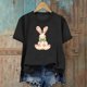 thumbnail image 4 of Haivin Women Happy Easter T Shirt Bunny Rabbit Graphic T-Shirt Funny Letter Printed Shirts Short Sleeve Tops, 4 of 6
