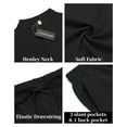 thumbnail image 4 of COOFANDY Men's 2 Pieces Linen Set Casual Henley Shirts Short Sleeve Beach Yoga Shorts Summer Pants Outfits, 4 of 5