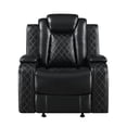thumbnail image 3 of New Classic Furniture Orion Leather Power Glider Recliner in Black, 3 of 6