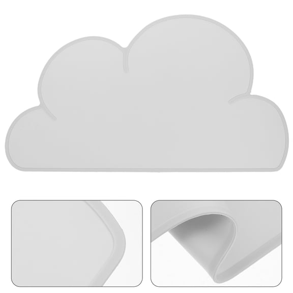 OFFIGAM Light Grey Silicone Dog Bowl Mat Waterproof Anti Spill Feeding Mat