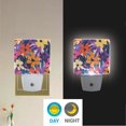 thumbnail image 2 of Yayeee LED Night Light for The Home Plug in With Light Sensors 2 Pack, Colorful Painted Flowers Pattern, 2 of 6