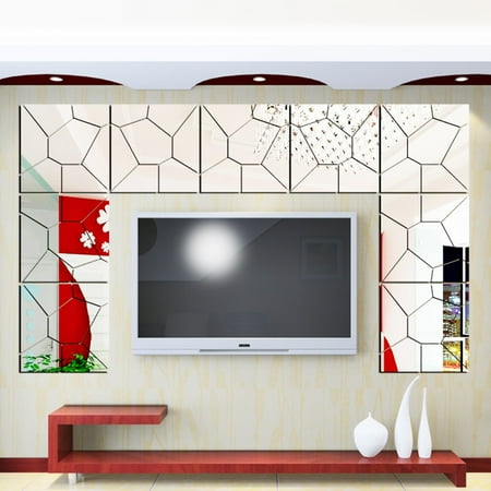 35pcs Self Adhesive 3d Diy Acrylic Removable Mirror Tile Acrylic