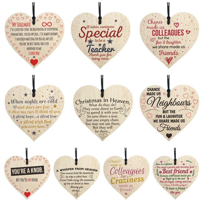 Decoración hogareña Gwong colgante colgante DIY DIY Decorativo corazón Árbol de Navidad Ornamentos Percha de la puerta para el hogar Gwong 21068787