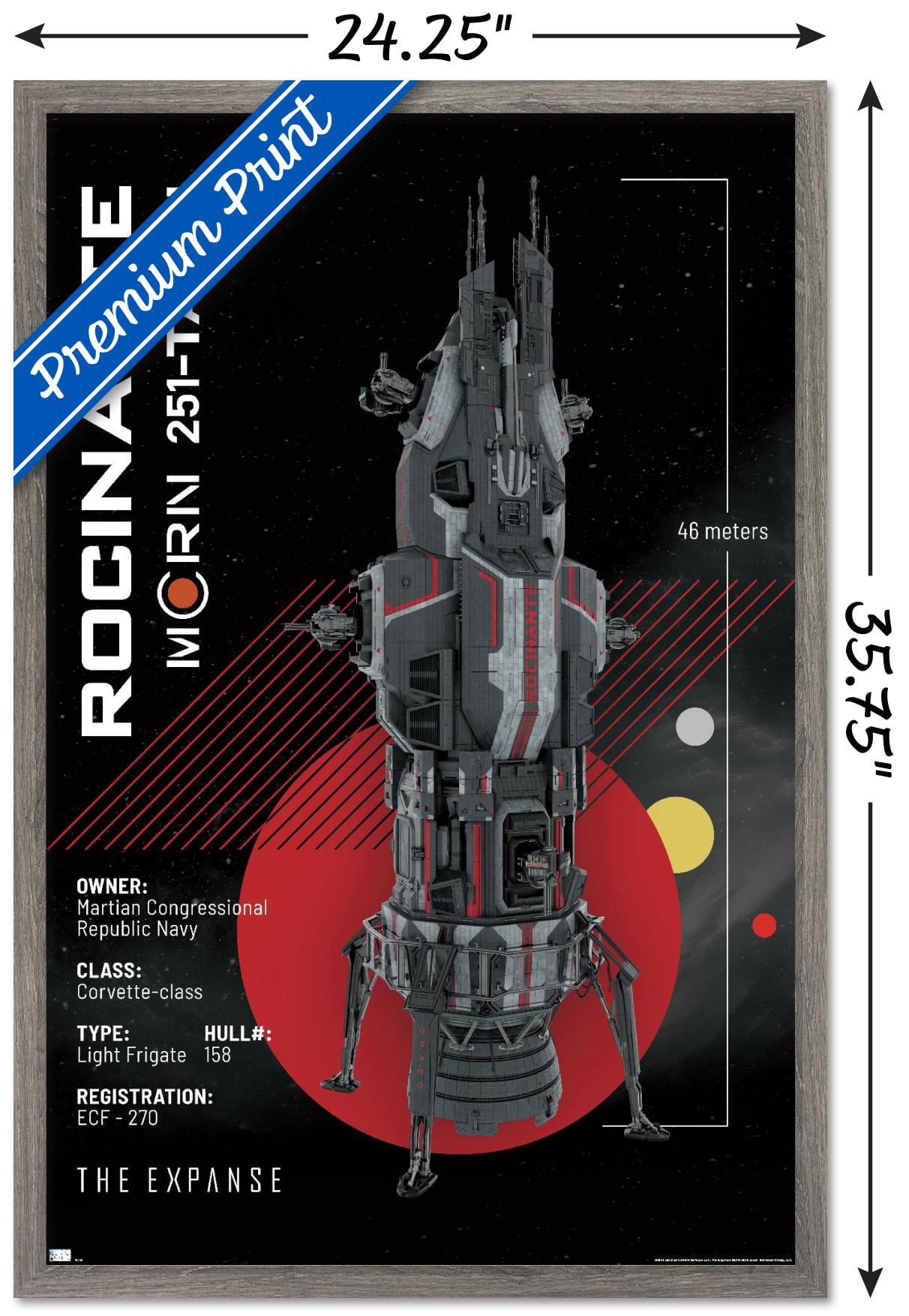 The Expanse - Roci Ship Wall Poster, 22.375" x 34", Framed