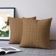 thumbnail image 2 of Pillow Covers 18x18 Set of 2, Vintage Rattan Throw Pillow Covers Decorative Couch Cushion Cover, Minimalist Abstract Wicker Texture Brown Microfiber Soft Pillowcases for Bedroom Living Room Sofa, 2 of 9