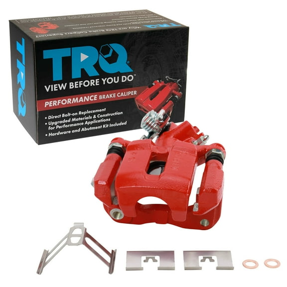 TRQ Rear Right Brake Caliper w/Bracket Performance Red Passenger Side Compatible with 2013-2022 Acura ILX 2006-2015 Honda Civic