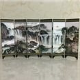 thumbnail image 6 of Sufanic Panel Screen, 6 Panels Wooden Chinese Style Vintage Retro Small Mini Folding Panel Screen Room Divider,19.2x9.6x0.24inch, 6 of 6