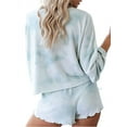 thumbnail image 1 of Txlixc Conjuntos de pijama para mujer Camisa de manga larga Tops + Ropa de dormir Pantalones cortos Ropa de dormir de 2 piezas para mujer Ropa de descanso Txlixc  Estilo de ocio, 1 of 3